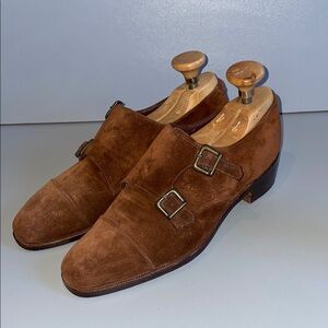 Edward Green for Stuart’s Choice Brown Suede Men Monk Strap Shoes 6.5UK -7.5US